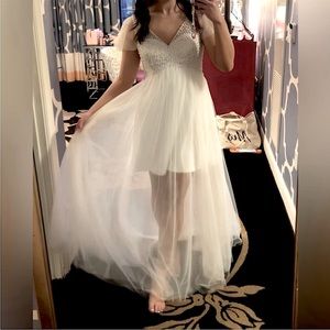 White Pronovias Wedding Dress or Rehearsal Dinner Dress